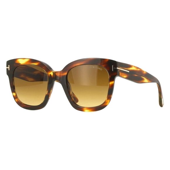 New TOM FORD Beatrix-02 Havana Square FT0613/S 55F Sunglasses Women - Picture 1 of 4